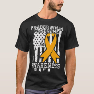 Prader Willi Syndrome Awareness - American Flag  T-Shirt
