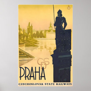 Prague Art Czech Republic Travel Poster Praha