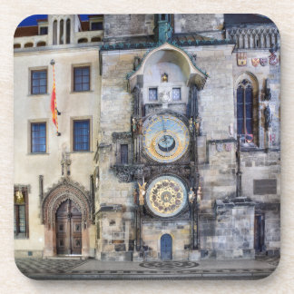Prague Astronomical Clock Hard Plastic Coaster