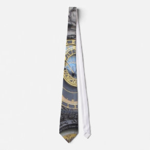 Prague Astronomical Clock In The Old Town Square Tie