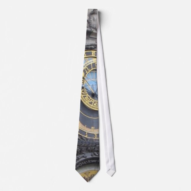 Prague Astronomical Clock In The Old Town Square Tie (Front)