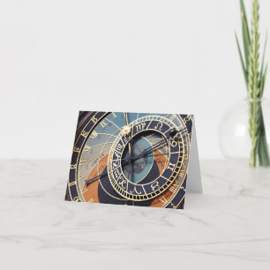prague astronomical clock note card