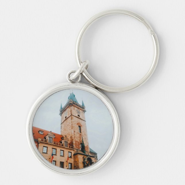 Prague Astronomical Clock, Old Town Square Czechia Keychain (Front)