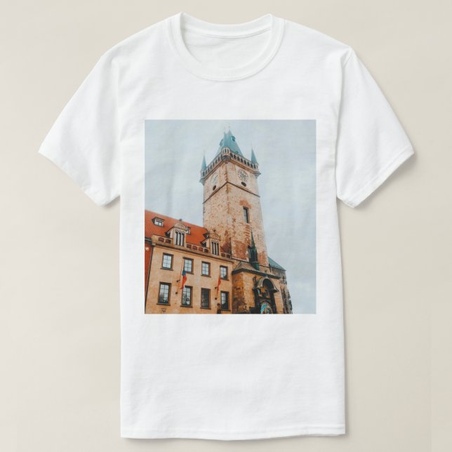 Prague Astronomical Clock, Old Town Square Czechia T-Shirt (Design Front)