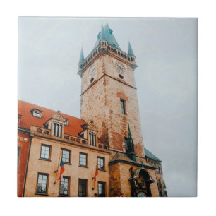 Prague Astronomical Clock, Old Town Square Czechia Tile