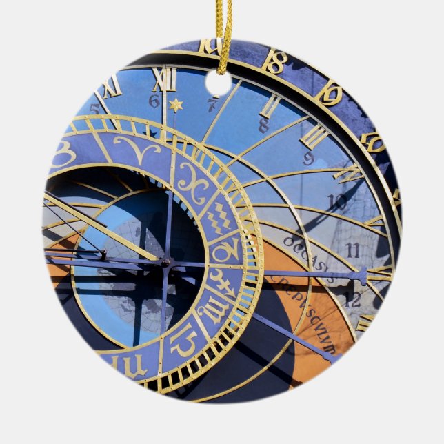 Prague - Astronomical Clock - Orloj (Christmas) Ceramic Ornament (Front)
