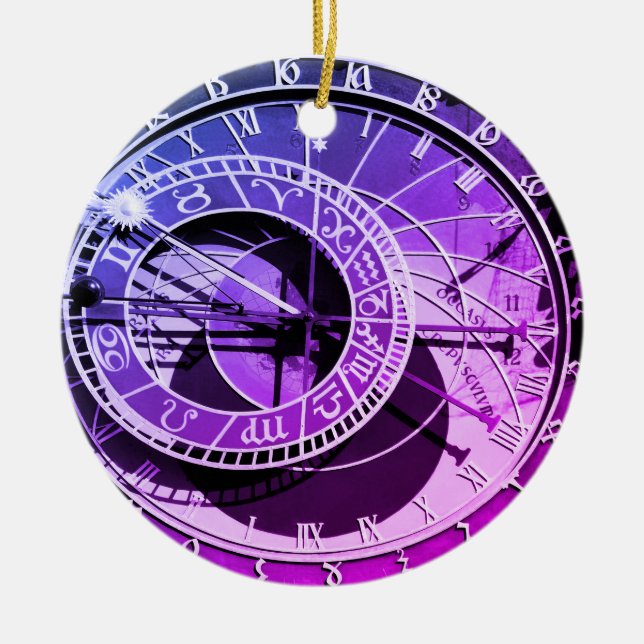 Prague - Astronomical Clock - Orloj (Christmas) Ceramic Ornament (Front)