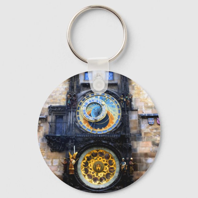 Prague Astronomical Clock Photo Keychain (Front)