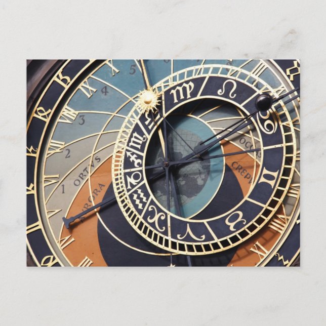 prague astronomical clock postcard (Front)
