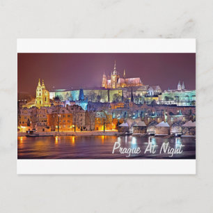 Prague At Night Postcard