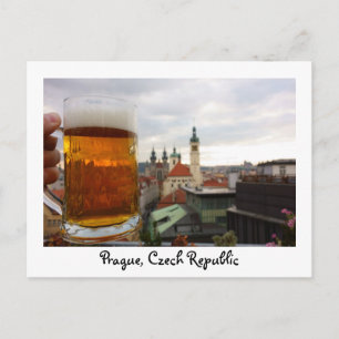 Prague beer postcard