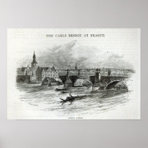 Prague Bridge, from 'Leisure Hour', 1891 Poster