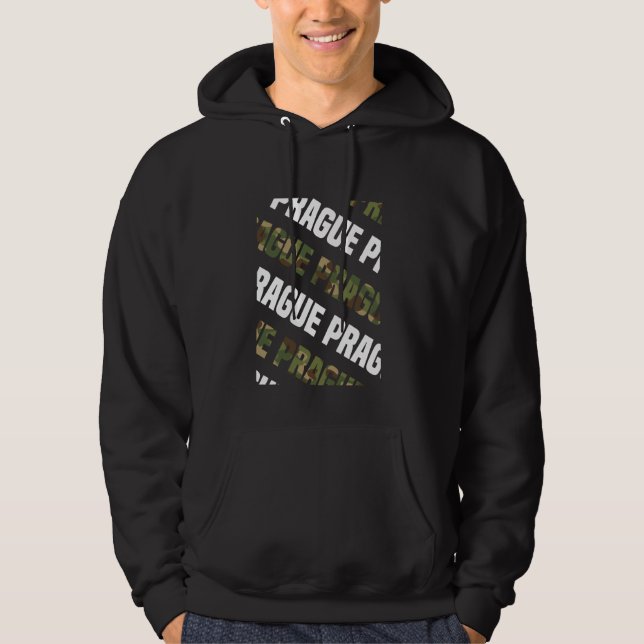 Prague Camo Pattern Green Camouflage Hoodie (Front)