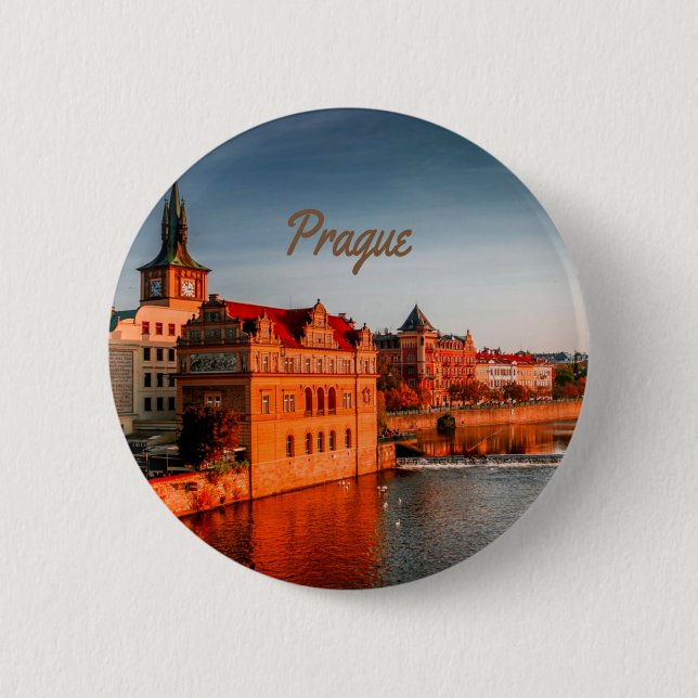 Prague Capital of the Czech Republic 2 Inch Round Button (Front)
