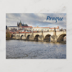 Prague Castle and Charles Bridge souvenir photo Postcard