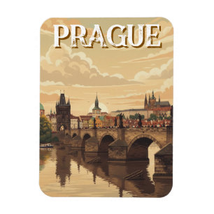Prague Castle and charles Bridge Travel Magnet