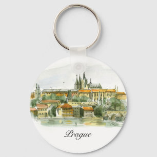 Prague Castle basic button key chain