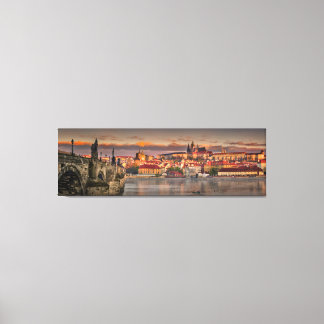 Prague Castle Charles Bridge in the Morning Canvas Print