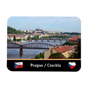 Prague, Castle & River Bridges / Czech Republic Magnet