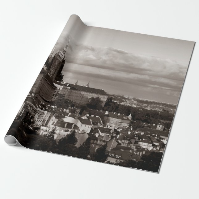 Prague Castle with Saint Vitus Cathedral in Czech  Wrapping Paper (Unrolled)