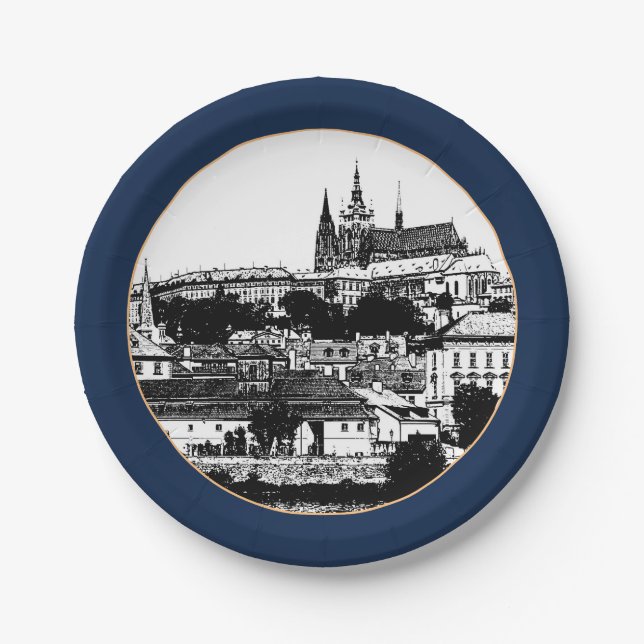 Prague, Cathedral, Castle - Czechia (Party) Paper  Plate (Front)