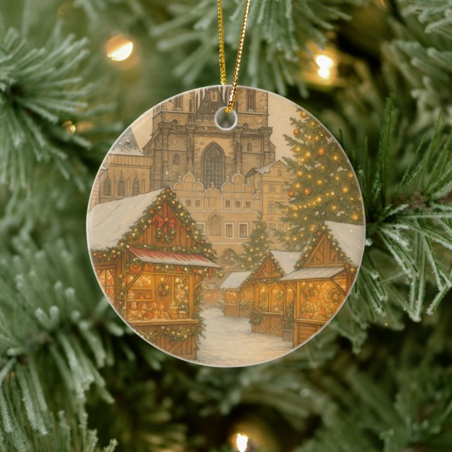 Prague Christmas Ornament Holiday Art, Christmas  (Tree)