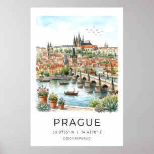Prague City Wall Art Charles Bridge, Vltava River