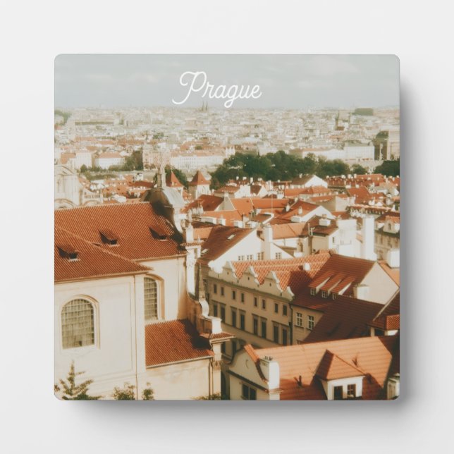 Prague Cityscape Souvenir Plaque (Front)