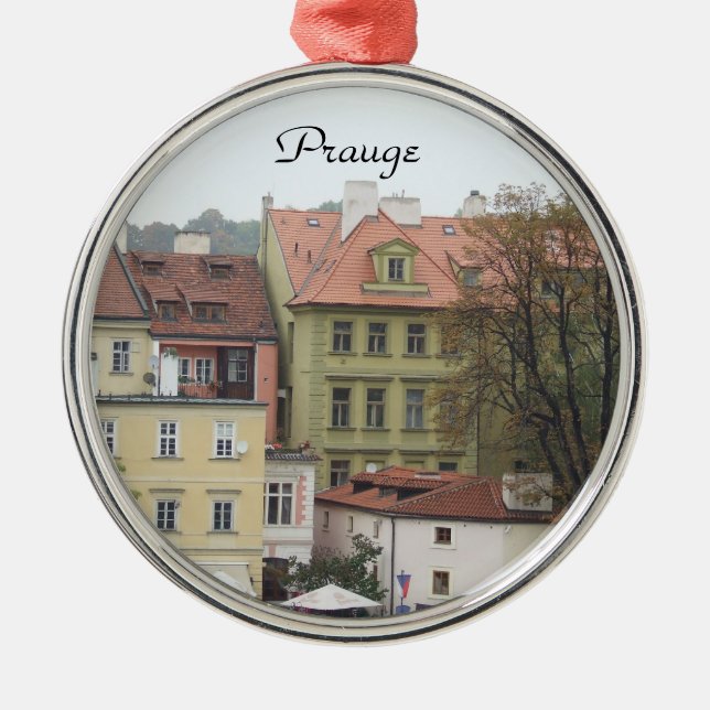 Prague Colourful Buildings Czech Ornament (Front)