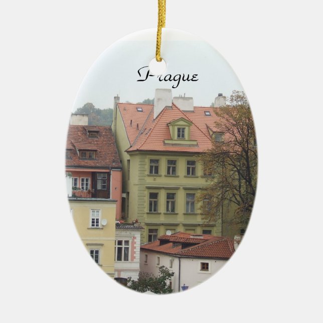 Prague Colourful Buildings Czech Ornament (Front)