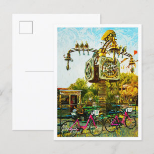 Prague Czech Beautiful Oil Painting City Postcard