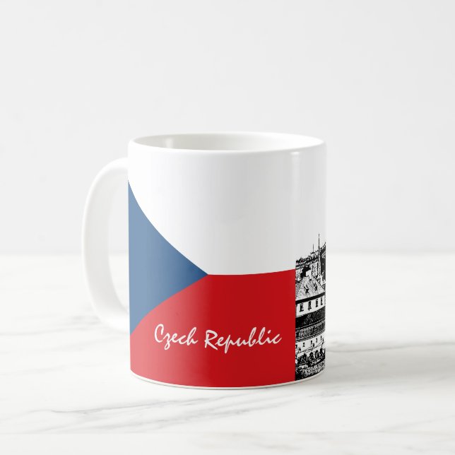 Prague & Czech flag - historical Czechia /sports Coffee Mug (Front Left)