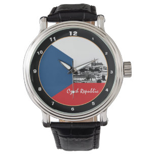 Prague & Czech flag - historical Czechia /sports Watch
