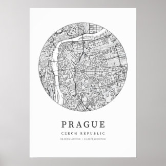 Prague Czech Republic City Map Poster
