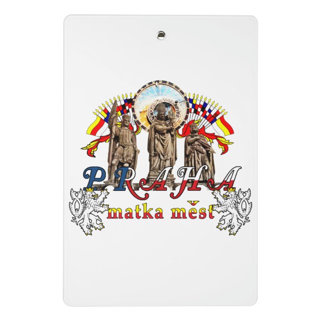Prague Czech Republic Flag Mini Clipboard (Back)