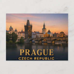 Prague Czech Republic Historic Travel Destination Postcard