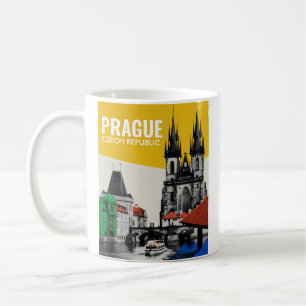 Prague Czech Republic Old Town Skyline Collage Coffee Mug
