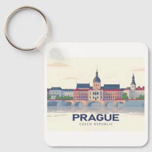 Prague Czech Republic Pastel Travel  Keychain