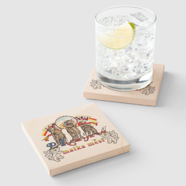 Prague Czech Republic Stone Coaster (Side)