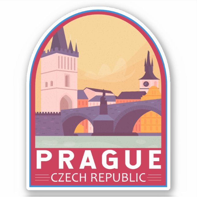 Prague Czech Republic Travel Art Vintage (Front)