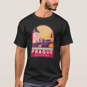 Prague Czech Republic Travel Art Vintage T-Shirt