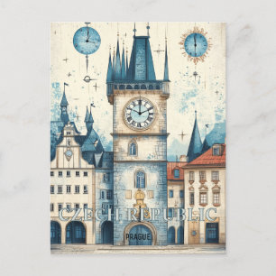 Prague Czech Republic Travel Postcard