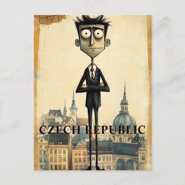 Prague Czech Republic Travel Postcard (Front)