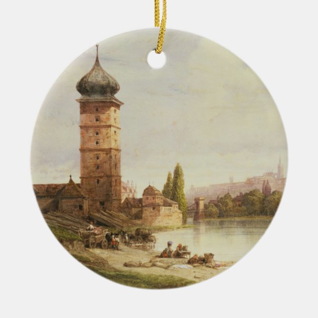 Prague, Czechoslovakia Ceramic Ornament (Front)