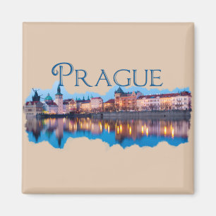 Prague: Evening Skyline Magnet