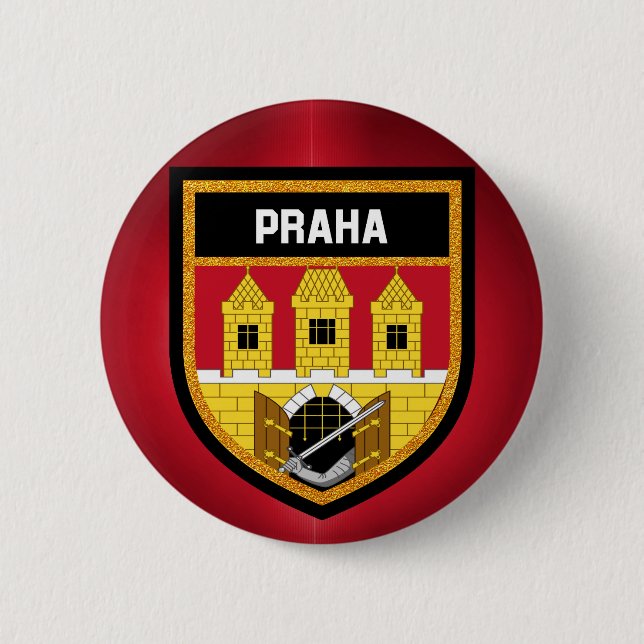 Prague  Flag 2 Inch Round Button (Front)