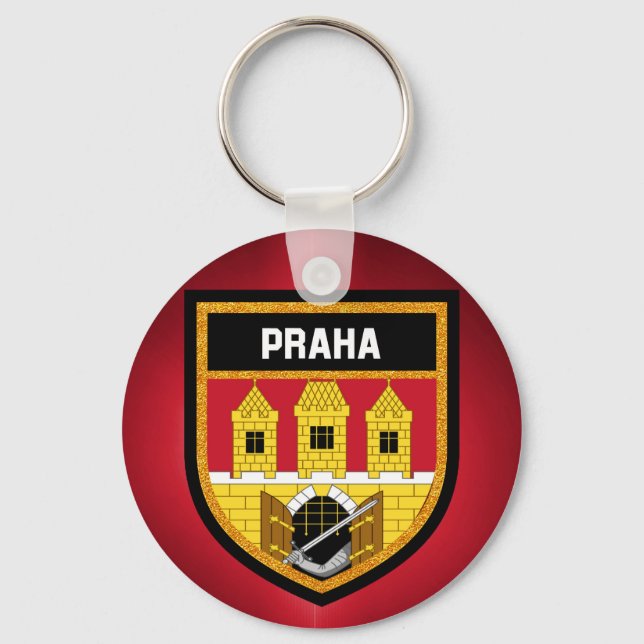 Prague  Flag Keychain (Front)