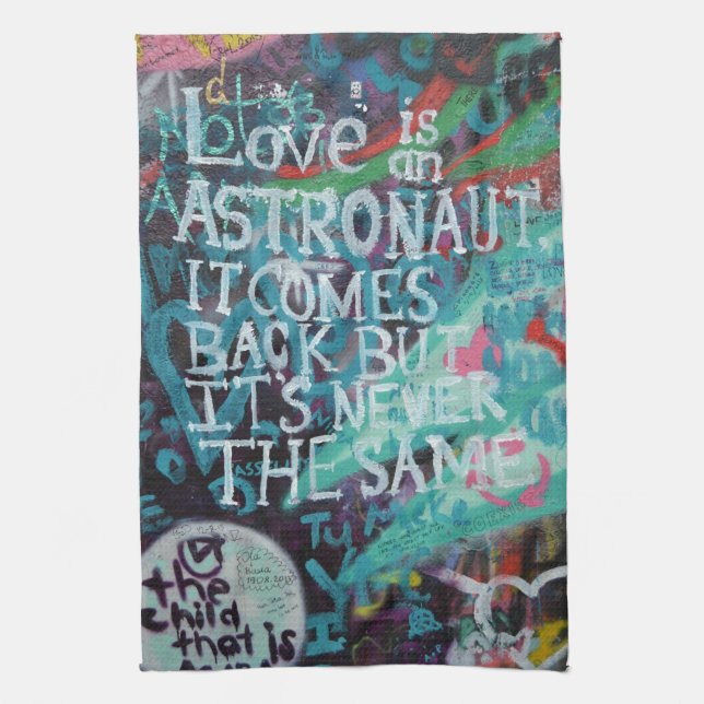 Prague Graffiti Kitchen Towel (Vertical)