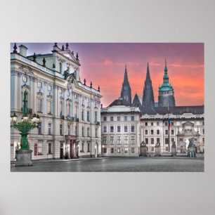 Prague - Hradcanske Square Morning Poster