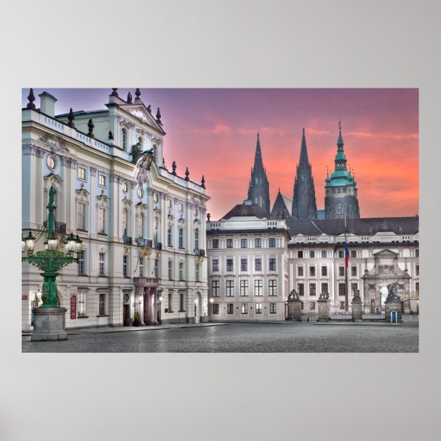 Prague - Hradcanske Square Morning Poster (Front)